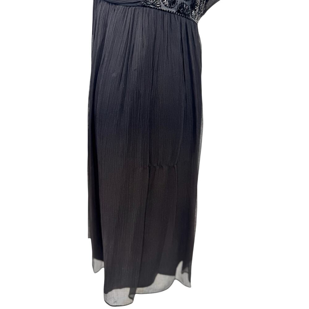 Maggy London Black Silk Strapless Beaded Dress Women’s 2 Evening Occasion Event - Picture 8 of 16